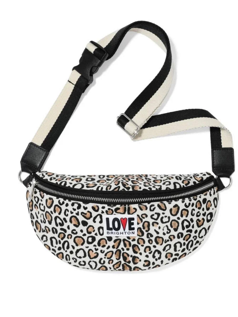 Brighton Wild Cat Leopard Belt Bag Wiyh Love Patch NWT